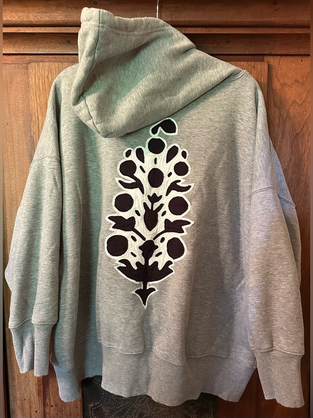 EUC Free People Movement Grey Hooded Oversized Logo Sweatshirt. Size M.